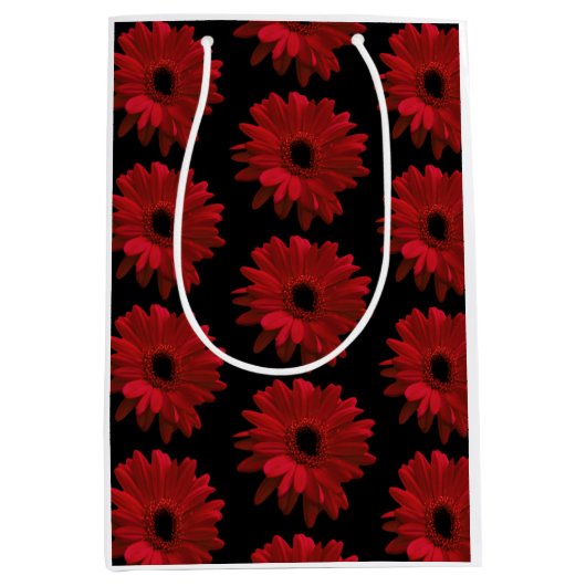 Red Gerbera Daisies Medium Cadeauzakje (Voorkant)