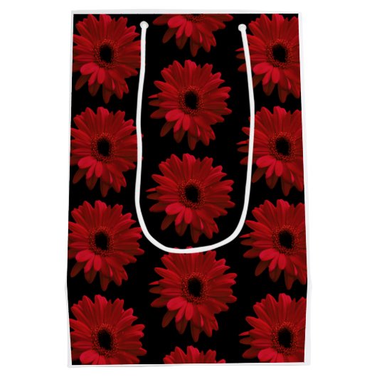 Red Gerbera Daisies Medium Cadeauzakje (Achterkant)
