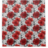 Red Gerbera Daisies Pattern Douchegordijn (Voorkant)