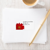 Red Gerbera Daisy Address Label (Insitu)