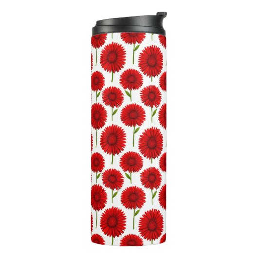 Red Gerbera Daisy Bouquet Thermosbeker (Gedraaid links)