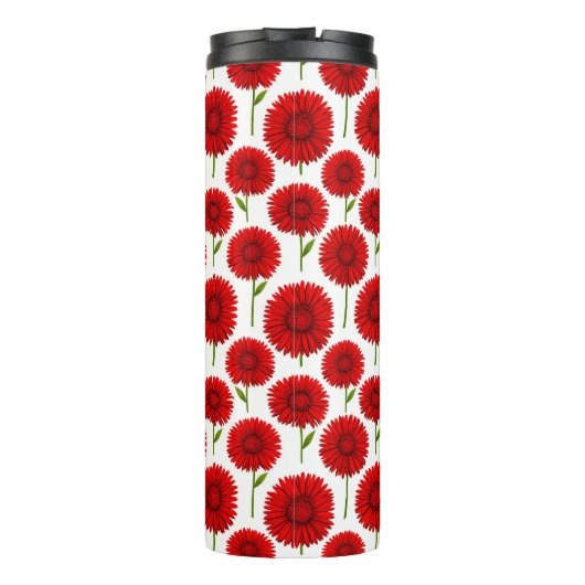 Red Gerbera Daisy Bouquet Thermosbeker (Achterkant)