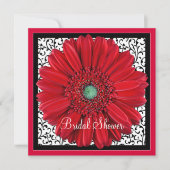 Red Gerbera Daisy Bridal Shower Kaart (Voorkant)