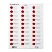Red Gerbera Daisy Bruiloft Retouradres Label (Full Sheet)
