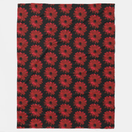 Red Gerbera Daisy Fleece Deken