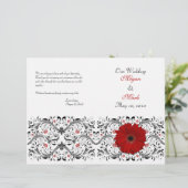 Red Gerbera Daisy Floral Wedding Programme (Staand voorkant)