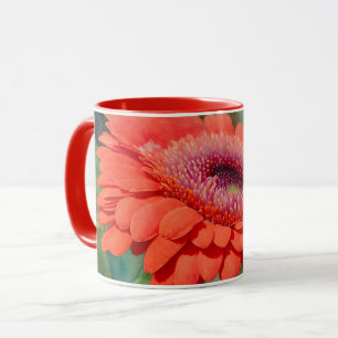 Red Gerbera Daisy Flower Art Mok Cup