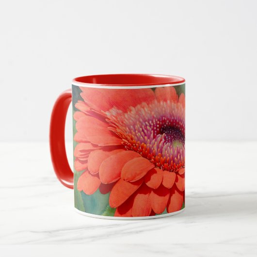 Red Gerbera Daisy Flower Art Mok Cup (Voorkant links)