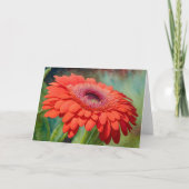 Red Gerbera Daisy Flower Art Note Kaart (Voorkant)