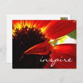 Red Gerbera Daisy Flower Inspire Script Modern Briefkaart (Voorkant / Achterkant)