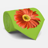 Red Gerbera Daisy Flower Stropdas (Opgerold)
