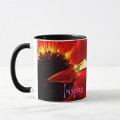 Red Gerbera Daisy Foto Inspire Quote Typografie Mok (Links)