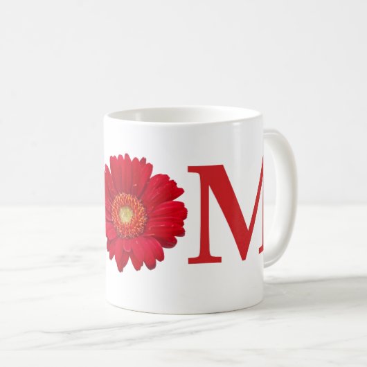 Red Gerbera Daisy mama Koffiemok (Voorkant rechts)