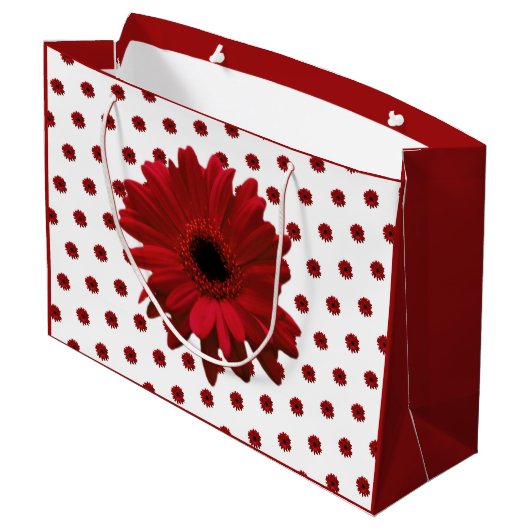 Red Gerbera Daisy Moederdag Groot Cadeauzakje (Achterkant Gekanteld)