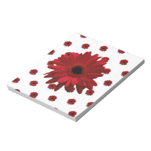 Red Gerbera Daisy Moederdag Notitieblok (Linkerzijde)