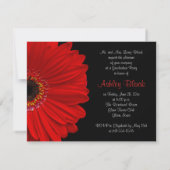 Red Gerbera Daisy Photo Afstuderen Invitation Kaart (Achterkant)
