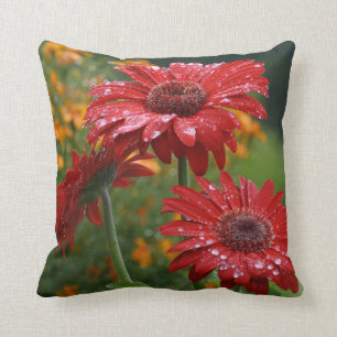 Red Gerbera Daisy Pillow Kussen
