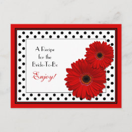 Red Gerbera Daisy Recept Kaart voor de bruid om te