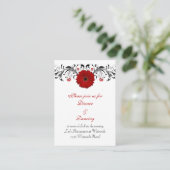 Red Gerbera Daisy Receptie Kaart (Staand voorkant)