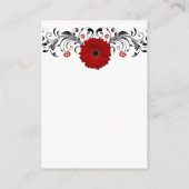 Red Gerbera Daisy Receptie Kaart (Achterkant)