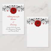 Red Gerbera Daisy Receptie Kaart (Voorkant / Achterkant)