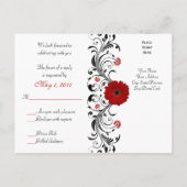 Red Gerbera Daisy RSVP Briefkaart (Achterkant)