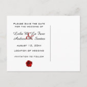 Red Gerbera Daisy Save the Date Briefkaart (Achterkant)