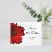 Red Gerbera Daisy Save the Date Briefkaart (Staand voorkant)