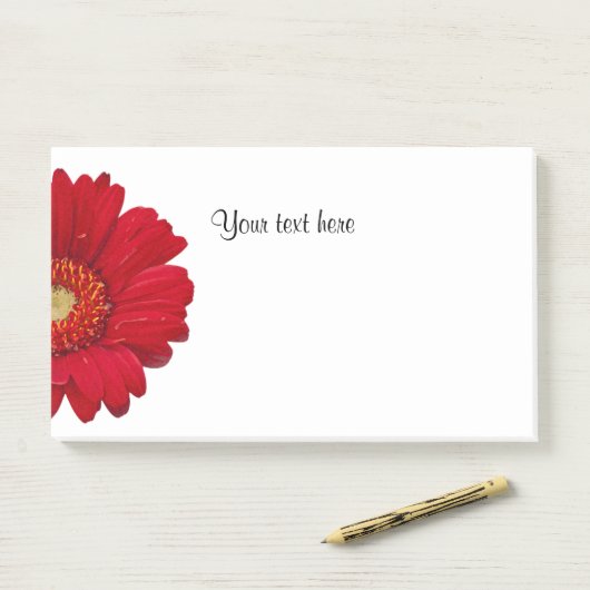 Red Gerbera Daisy Sjabloon Post-it® Notes (Op bureau)