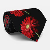 Red Gerbera Daisy Stropdas (Opgerold)