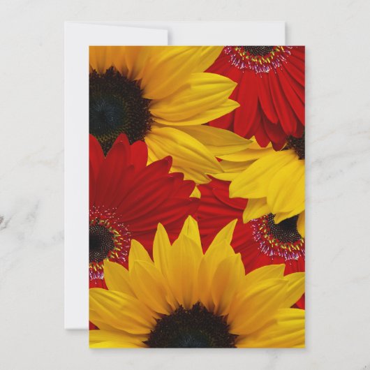 Red Gerbera Daisy Sunflower Wedding Uitnodiging (Achterkant)