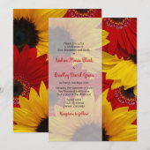 Red Gerbera Daisy Sunflower Wedding Uitnodiging (Voorkant / Achterkant)