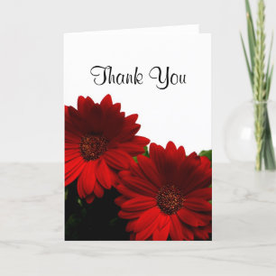 Red Gerbera Daisy Thank You Card Bedankkaart