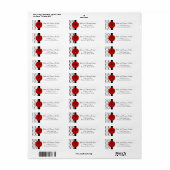 Red Gerbera Daisy Wedding Return Address Labels (Full Sheet)