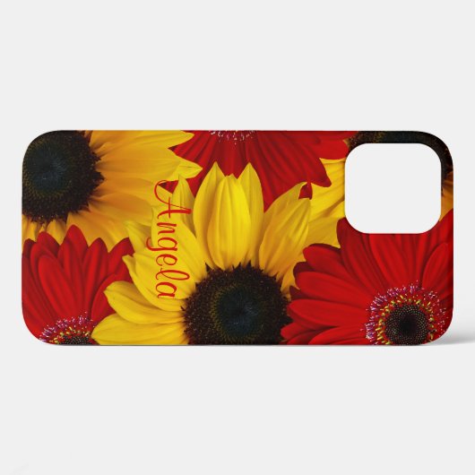 Red Gerbera Daisy Yellow Zonnebloem Case-Mate iPhone Case (Achterkant (horizontaal))