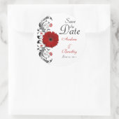 Red Gerbera Floral Save the Date Sticker (Tas)