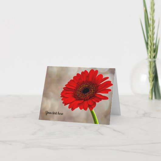Red Gerbera Folded Wenskaart Kaart (Voorkant)