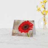 Red Gerbera Folded Wenskaart Kaart (Gele Bloem)