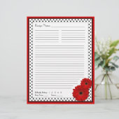 Red Gerbera Polka Dot Multomap Recipe inserts (Staand voorkant)