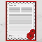 Red Gerbera Polka Dot Multomap Recipe inserts (Achterkant)