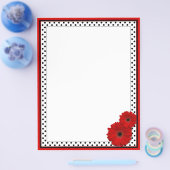 Red Gerbera Polka Pit past je eigen brochures aan (Enkel)