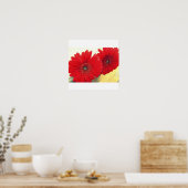 Red Gerberas Canvas Afdrukken Poster (Keuken)