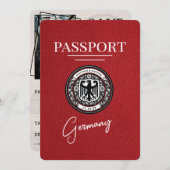 Red Germany Passport Bewaar de datum Save The Date (Voorkant / Achterkant)