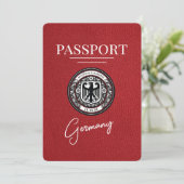 Red Germany Passport Bewaar de datum Save The Date (Staand voorkant)