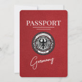 Red Germany Passport Bewaar de datum Save The Date (Voorkant)