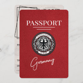Red Germany Passport Bewaar de datum Save The Date