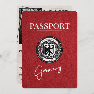 Red Germany Passport Bewaar de datum Save The Date