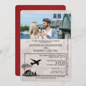 Red Germany Passport Wedding Invitation Kaart (Voorkant / Achterkant)