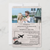 Red Germany Passport Wedding Invitation Kaart (Voorkant)