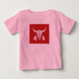 Red Ghost Dance Buffalo baby roze T-shirt